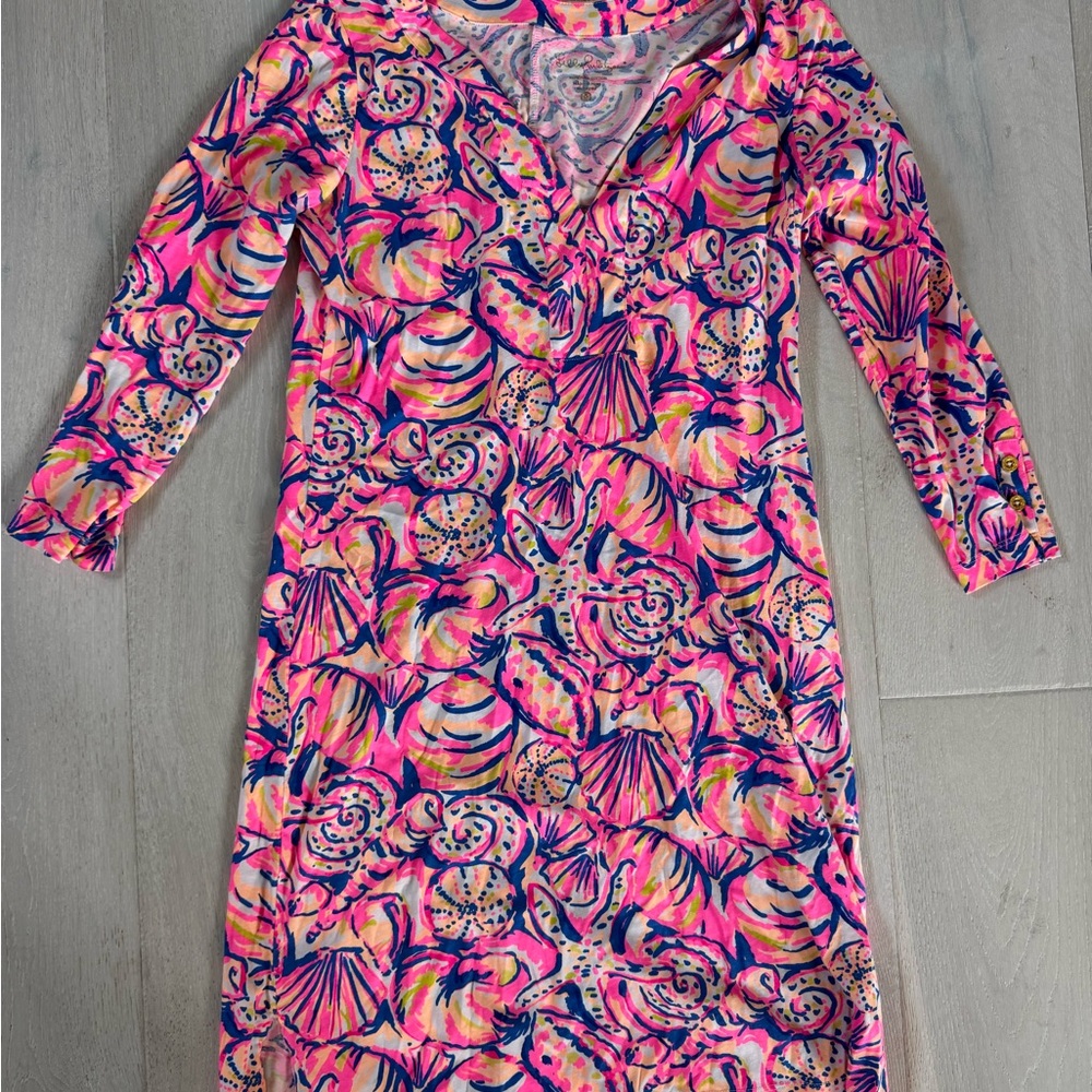 Lilly Pulitzer long sleeve t shirt dress- M